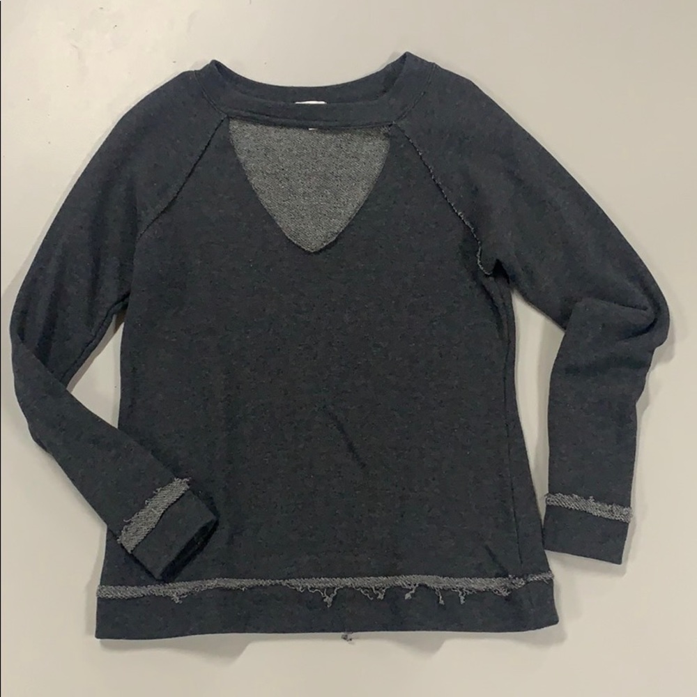 Gray Front Cutout Sweatshirt